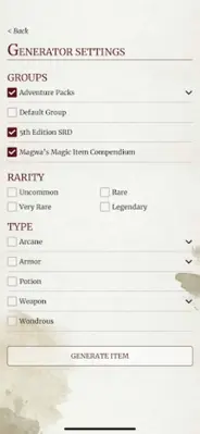 Magwa's Magic Item Compendium android App screenshot 6